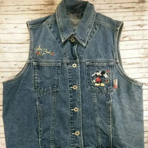 Vintage Mickey Unlimited Jean Vest SZ XL Youth Siz